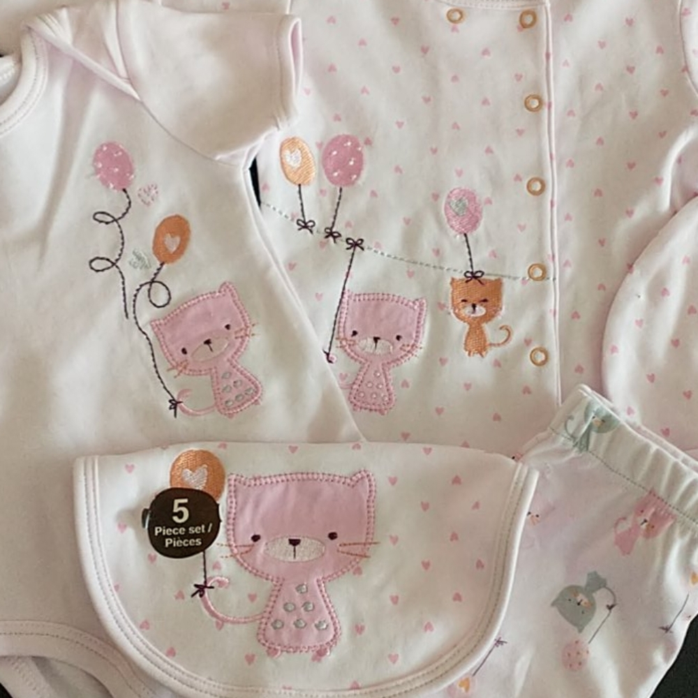 5 Piece Set Baby Girl Outfit Size 6 Months - Picture 5 of 7